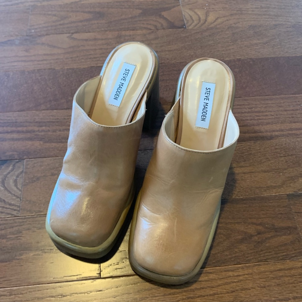 Steve Madden Flirtie Women’s Mule Brown Leather Size 9.5